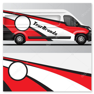 Fahrzeugbeschriftung an Lieferwagen